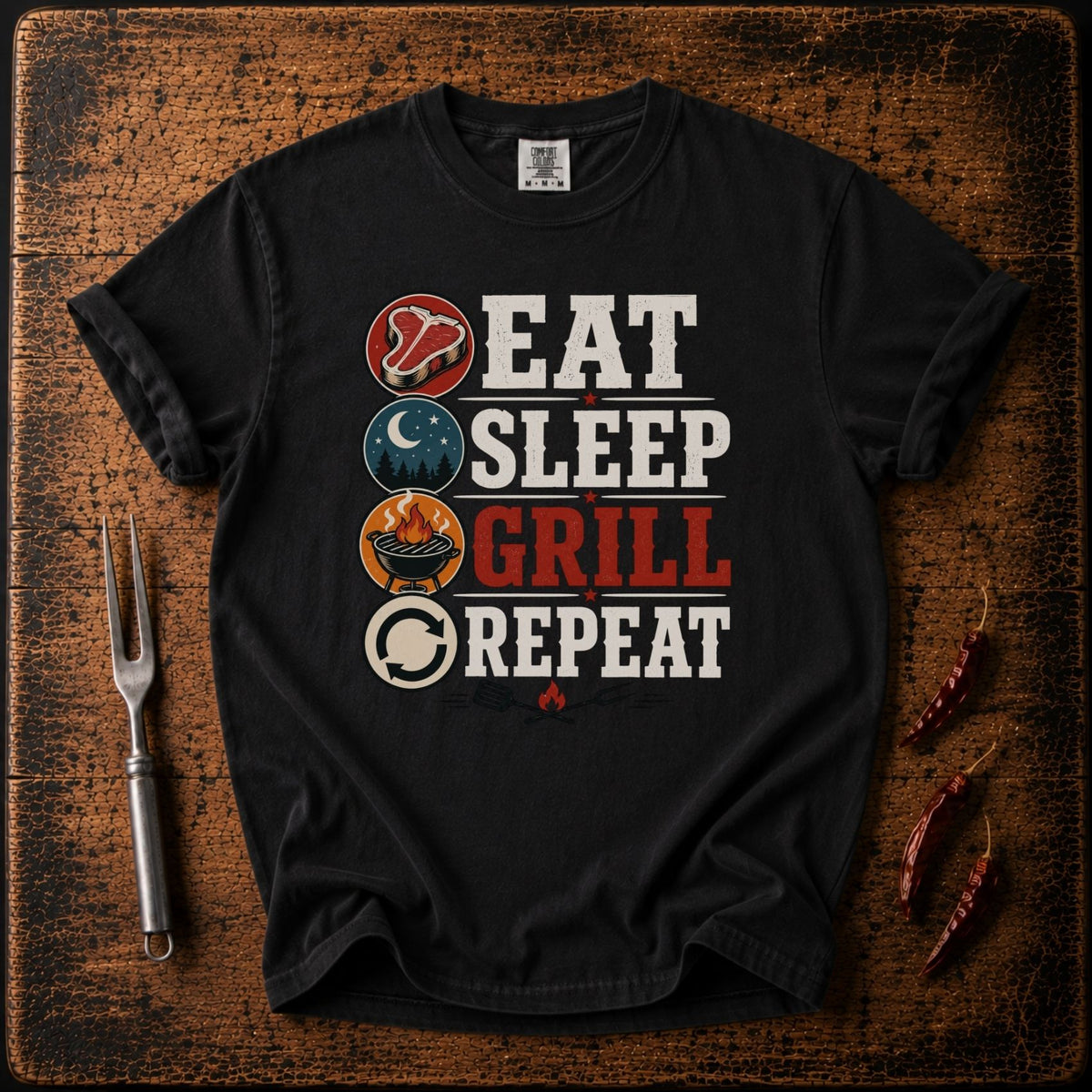 Eat Sleep Grill Repeat T-shirt
