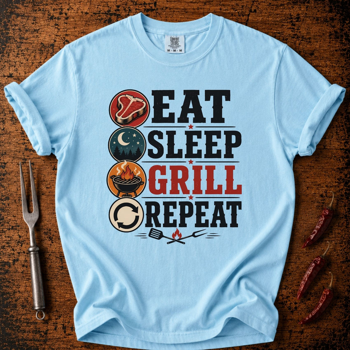 Eat Sleep Grill Repeat T-shirt